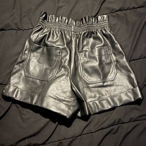 Zara Black Leather XS shorts